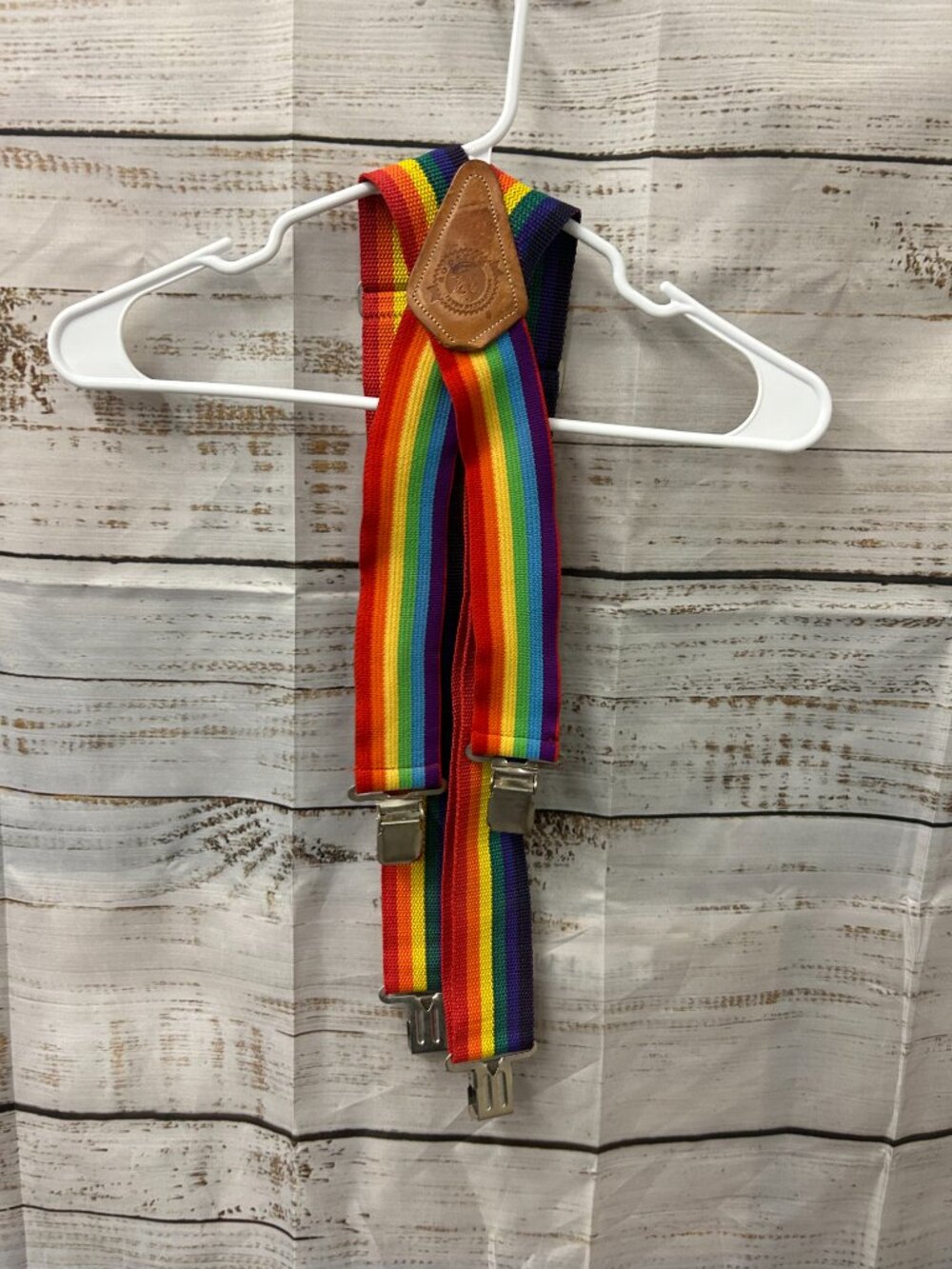 Vintage Rooster Brand Rainbow Suspenders - Picture 2 of 3